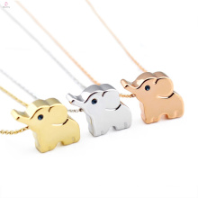 Girl Jewelry Cute Stainless Steel Rose Gold Animal Charm Elephant Necklace